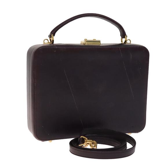 GUCCI Hand Bag Leather Purple Gold - Picture 1 of 16